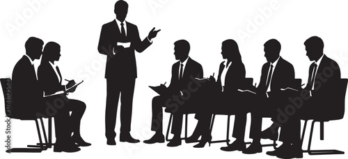 Business Training and Development Silhouettes Set
