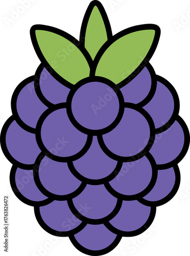 Blackberry Fruit Outline Vector