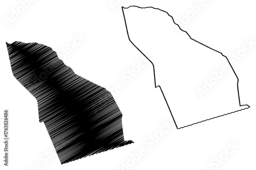 Asten municipality (Kingdom of the Netherlands, Holland, North Brabant or Noord-Brabant province) map vector illustration, scribble sketch map
