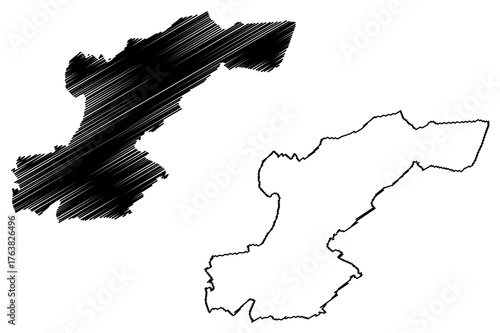 Beekdaelen municipality (Kingdom of the Netherlands, Holland, Limburg province) map vector illustration, scribble sketch Baekdale map