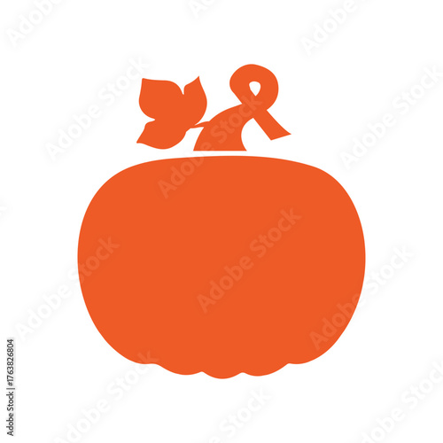 Pumpkin clip art design on plain white transparent isolated background for decor, card, shirt, hoodie, sweatshirt, apparel, tag, mug, icon, poster or badge