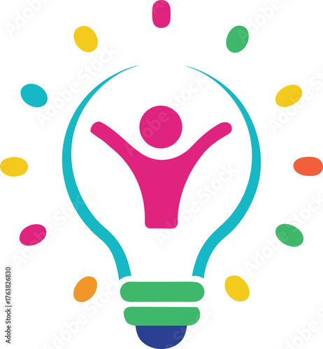 creative light bulb logo vector transparent background