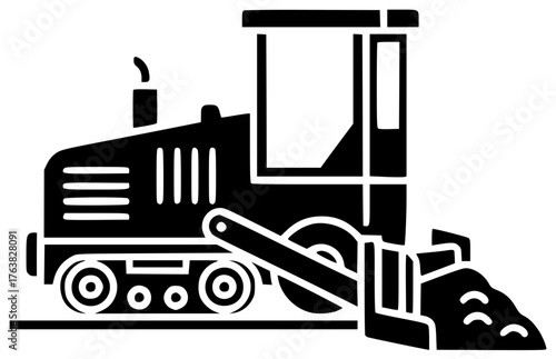 construction illustration equipment silhouette road logo work icon asphalt outline industry industrial machine vehicle repair machinery transportation heavy paving shape gravel vector graphic backgrou