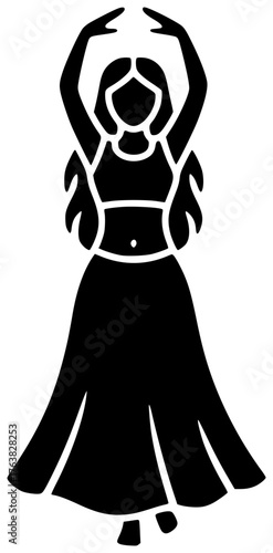 dance illustration dancer silhouette belly logo young icon woman outline beautiful female costume arabic arabian traditional training girl performance shape motion vector graphic background