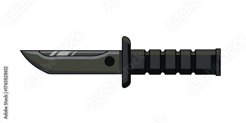 Sleek Combat Knife: A sharp combat knife on display, emphasizing its robust design, the intensity of preparedness.