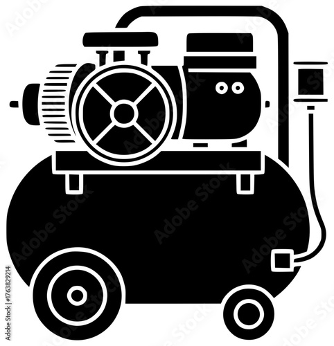 compressor illustration technology silhouette water logo industry icon system outline equipment industrial engineering pipe pump factory hvac plant machine shape manufacturing vector graphic backgroun