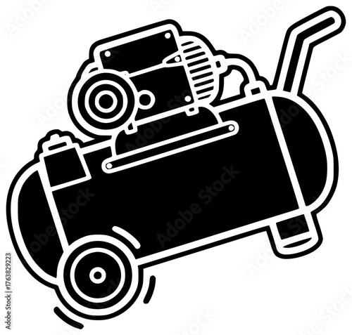 compressor illustration technology silhouette water logo industry icon system outline equipment industrial engineering pipe pump factory hvac plant machine shape manufacturing vector graphic backgroun