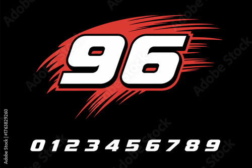 Racing Number Logo Designs: Bold Digits 1–10, Motorsport Style, Dynamic Speed Lines, Jersey Graphics, Sleek Vector Design, High-Impact Colors, Performance Vibes, Modern Racing Identity.