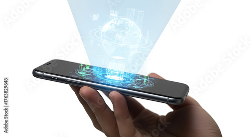 Smartphone projecting hologram