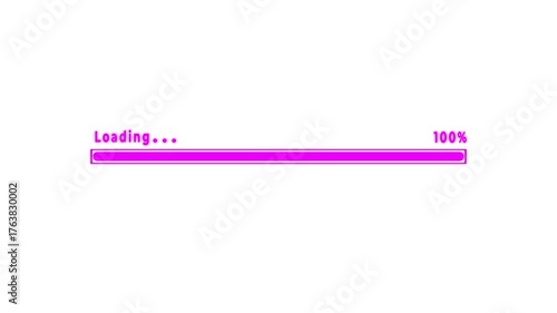 Progress bar indicator from 0 to 100 increasing percentage.