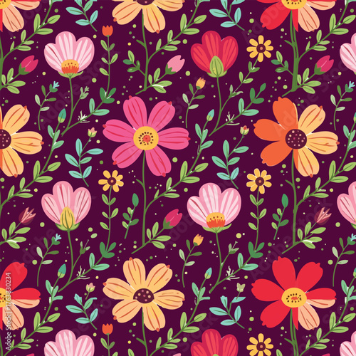 seamless pattern with flowers
