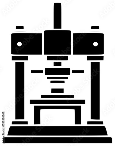 hydraulic illustration tool silhouette machine logo press icon manufacturing outline industrial industry factory work metal technology production workshop mechanical shape professional vector graphic 