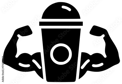 shake illustration protein silhouette drink logo food icon healthy outline diet nutrition powder ingredient sport gym energy supplement fitness shape dieting vector graphic background