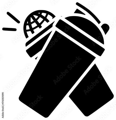 shake illustration protein silhouette drink logo food icon healthy outline diet nutrition powder ingredient sport gym energy supplement fitness shape dieting vector graphic background