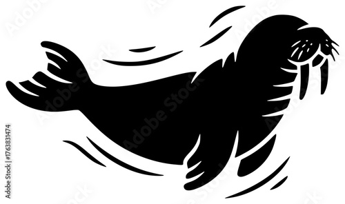 ocean illustration sea silhouette animal logo marine icon water outline seal nature aquatic underwater wildlife mammal cute cartoon life shape and vector graphic background