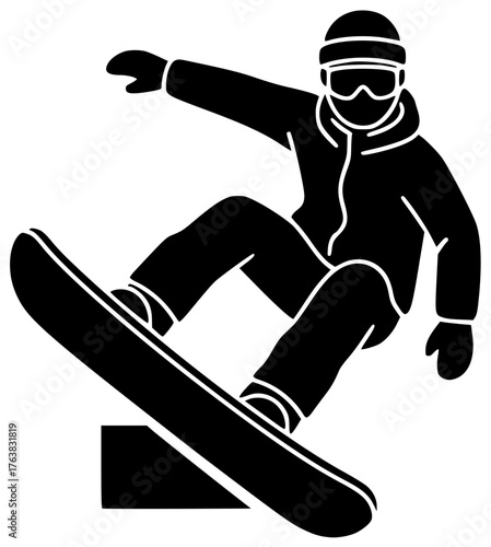 mountain illustration winter silhouette sport logo lifestyle icon activity outline snow snowboard action ski white vacation snowboarding snowboarder fun shape motion vector graphic background