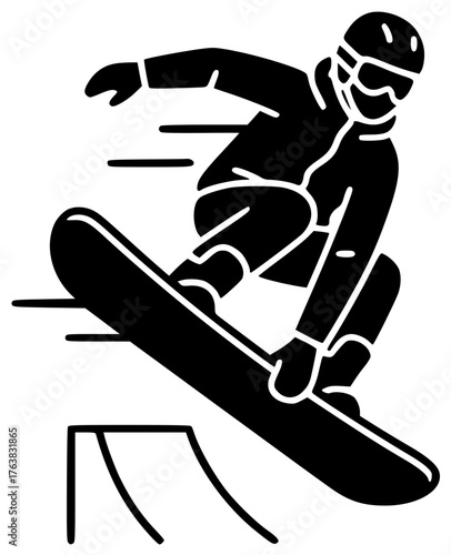 mountain illustration winter silhouette sport logo lifestyle icon activity outline snow snowboard action ski white vacation snowboarding snowboarder fun shape motion vector graphic background