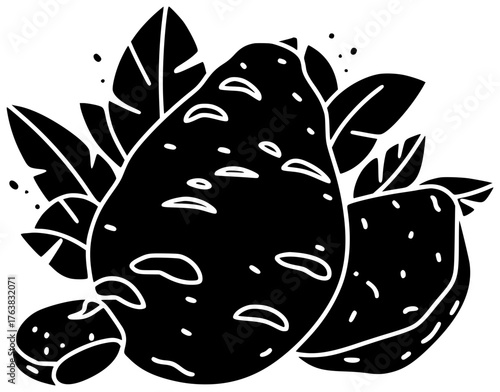 food illustration organic silhouette potato logo sweet icon vegetable outline fresh ingredient root orange healthy agriculture yam diet raw shape for vector graphic background