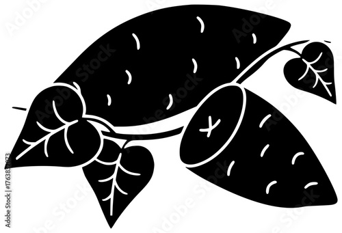 food illustration organic silhouette potato logo sweet icon vegetable outline fresh ingredient root orange healthy agriculture yam diet raw shape for vector graphic background