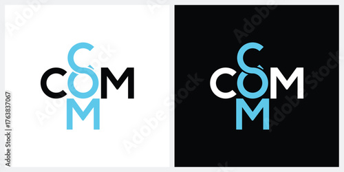 typography text com logo design, word mark com graphic vector, double com symbol icon concept 