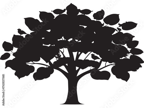 Abstract ancestry tree symbol designed with modern 2D vector lines