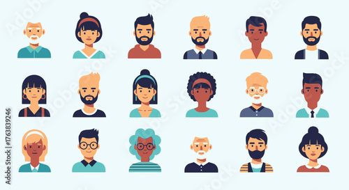 Diverse Avatar Collection for Profile Pictures and User Interface Designs