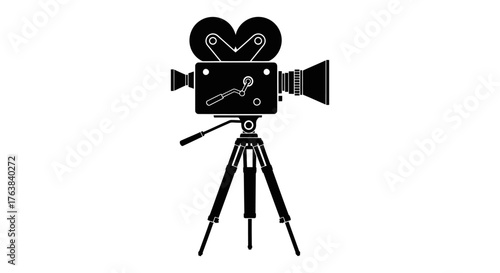 Old Movie Camera Illustration Vintage Film Equipment Isolated