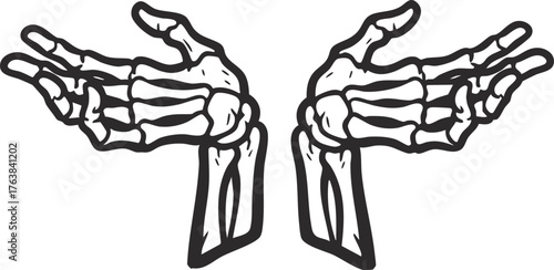 Skelton hand gesture Shrug hands