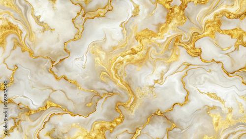Marbleized Elegance White and Gold Texture