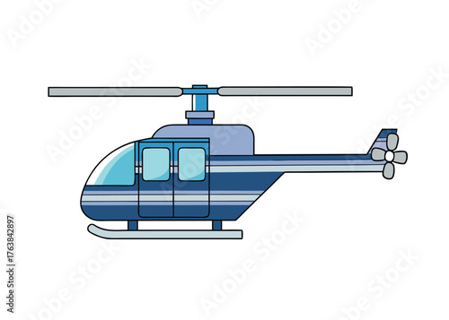 Skyborne Journey: A sleek, modern helicopter poised for flight, its design a fusion of engineering and elegance, ready to conquer the horizon.