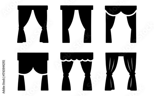 Minimalist black silhouette curtain designs for home decor