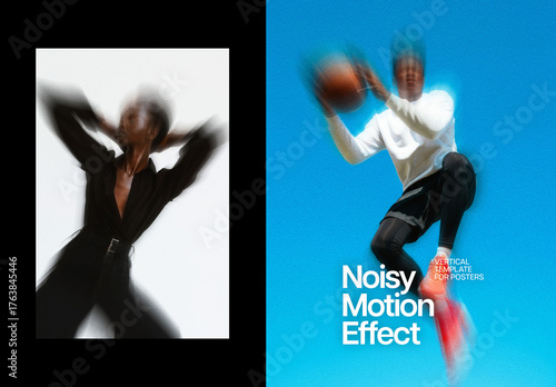 Blur Motion Poster Photo Effect Mockup