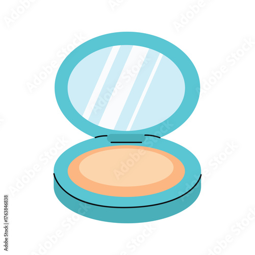 Face powder. Isolated white background. Vector illustration