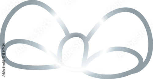 Silver Outline of a Bow Tie
