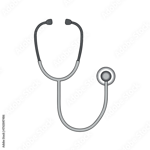 Close-up of a stethoscope—a vital medical instrument for diagnostic healthcare—isolated on a white background