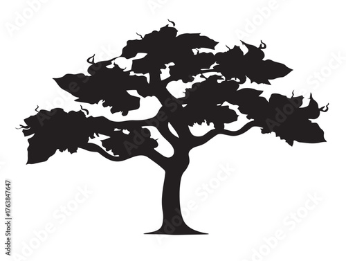 Sycamore tree illustration silhouette icon vector illustration element