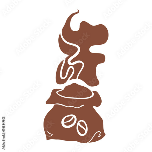 coffee beans bag cafe vector design element
