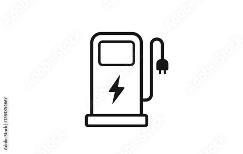 Free Download Electric Car Charging Station. Electric car refueling icon symbol. EV car, Green hybrid vehicles charging .  - GFXLoad