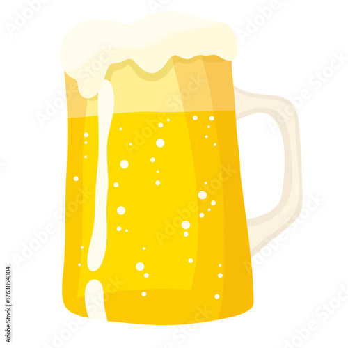 Vector illustration of a glass mug with beer