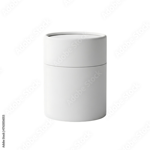 White cylindrical container with lid cylinder packaging