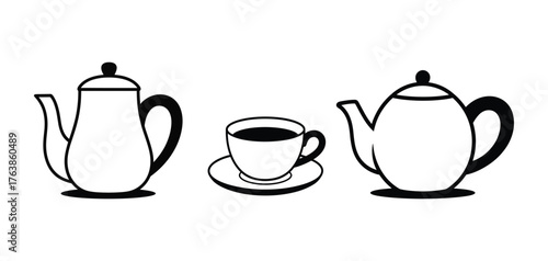  kettle line art vector Illustration  isolated isolated on white background.