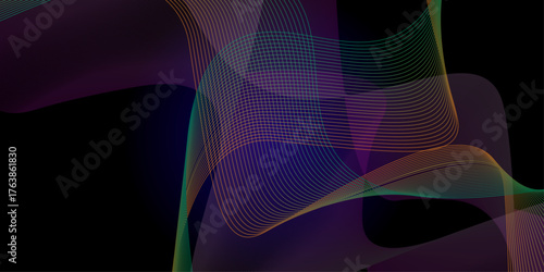 Modern purple blue gradient flowing wave lines. Abstract line art with wave patterns colourful background. Illustration of original background.
