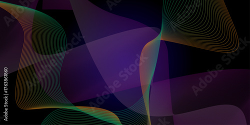 Modern purple blue gradient flowing wave lines. Abstract line art with wave patterns colourful background. Illustration of original background.
