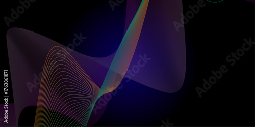 Modern purple blue gradient flowing wave lines. Abstract line art with wave patterns colourful background. Illustration of original background.
