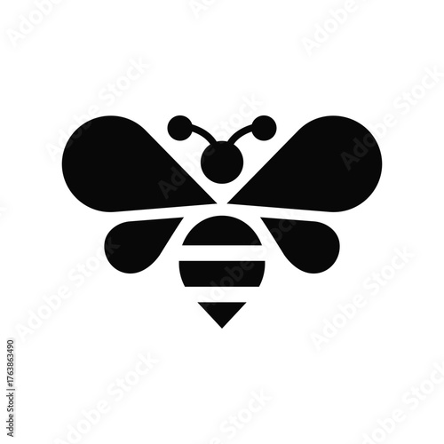 Modern Minimalist Bee Wasp Logo Vector