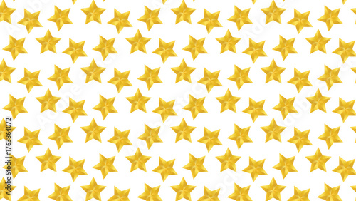 A charming golden star seamless pattern adorning a clean white background, creating a festive and elegant design for celebratory themes