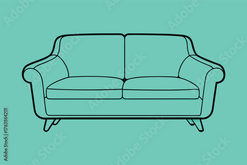 Modern upholstered sofa with clean lines and minimalist design