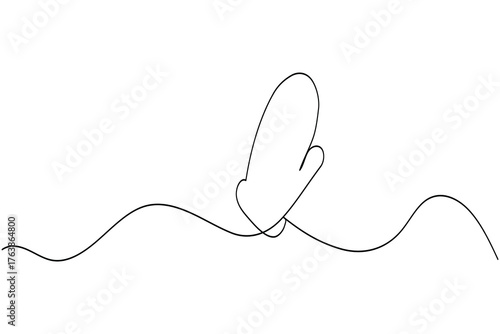 Hand drawn cozy mittens outline illustration for winter fashion and holiday design