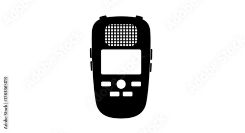 Black Silhouette of a Digital Voice Recorder.
