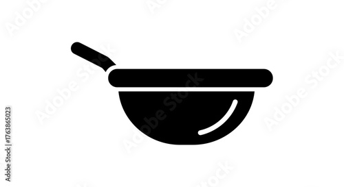 Black silhouette of a kitchen pan essential cooking utensil.